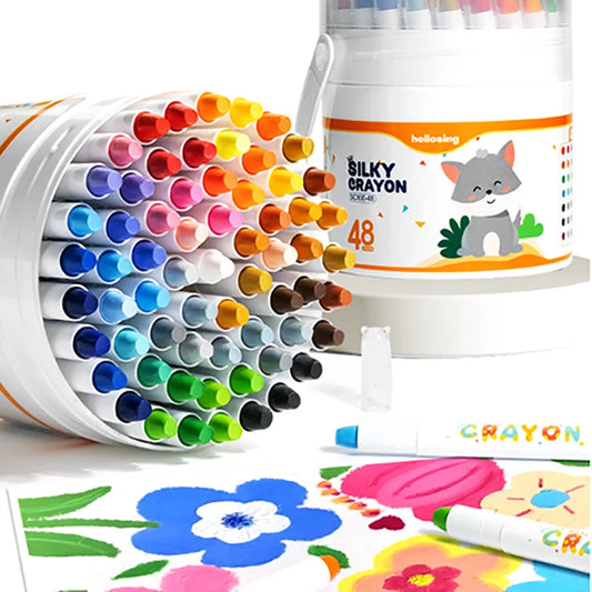 12-Piece/24-Piece Silky Smooth Crayon Set Twist-Up Crayons, Washable Crayons Travel Art Supplies School & Home Art Supplies